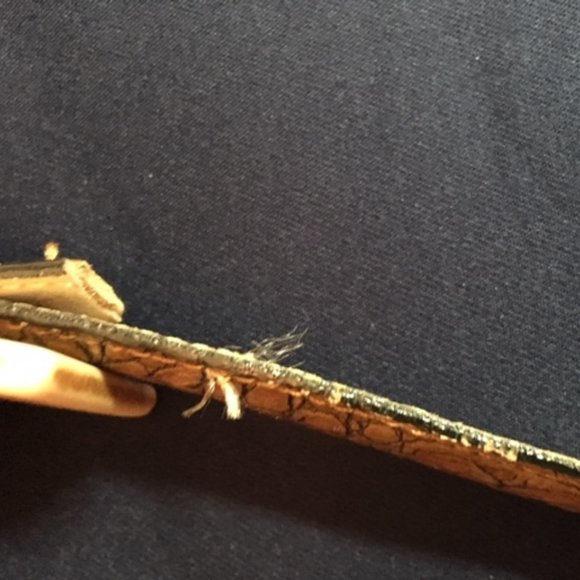 Vtg Leatherock Leather Croc Style Brown Skinny Belt Sm - Picture 9 of 10